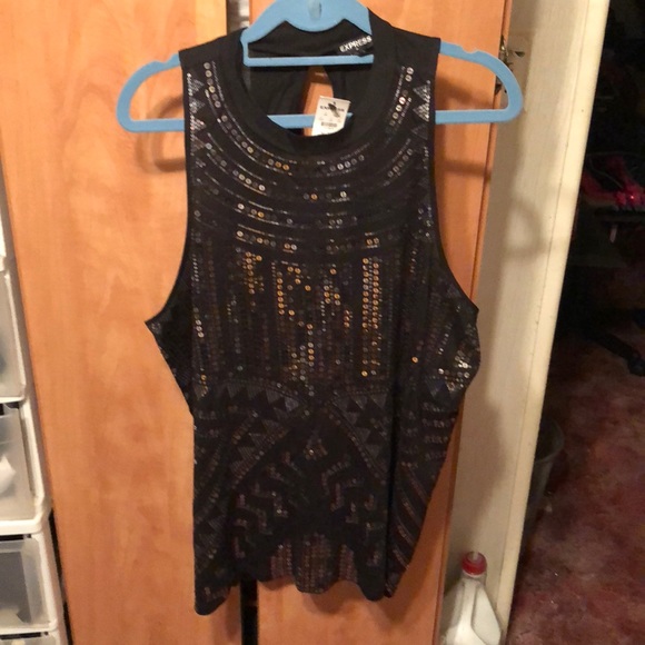 Express Tops - Express tank top with sequins NWT